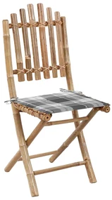 vidaXL Tuinstoelen 2 st inklapbaar met kussens bamboe