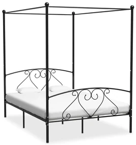 vidaXL Hemelbedframe metaal zwart 160x200 cm
