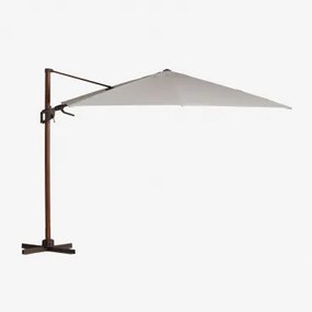 Parasol 295x295 Cm In Stof En Aluminium Hydra Beige Nude - Donker Hout - Sklum