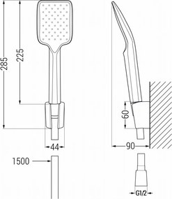 Mexen R-62 puntdouche-set, zwart - 785625052-70
