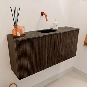 Mondiaz Joya DLux 90cm toiletmeubel walnut met wastafel faye midden zonder kraangat lava