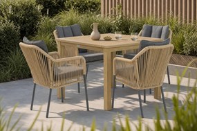 Tuinset 4 personen 90 cm Aluminium/Rope Taupe De Laan Projects