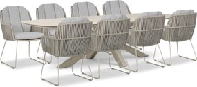 Tuinset 8 personen 300 cm Rope Taupe Domani Furniture Trivento/Voyage