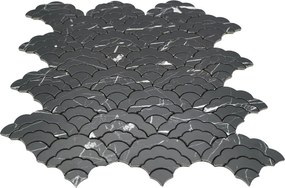 Zelfklevende Mozaïektegels Metaal | Waaier Zwart | 26,8×28,1 cm | Keuken, Bad &amp; WC