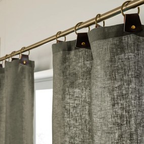 Gordijn in gewassen linnen met ringen, Private
