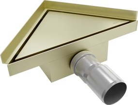 Mexen Flat-T M13 vloerafvoer driehoekig 20 x 20 cm, goud geborsteld - 1A10320
