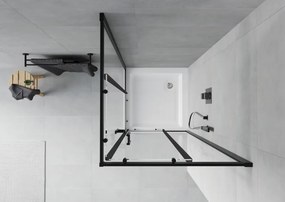 Mexen Rio vierkante douchecabine 80 x 80 cm, transparant, zwart + douchebak, wit - 860-080-080-70-00-4510
