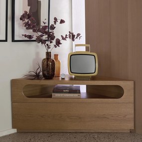 Vaas in amberkleurig glas H30cm, Fauvita