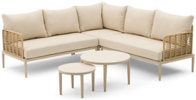 Hoek loungeset 5 personen Wicker Taupe  Coco Ibiza