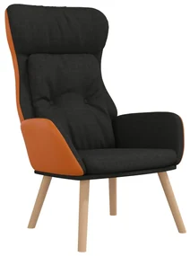 vidaXL Relaxstoel stof en PVC zwart