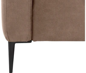 Goossens Bank Key West bruin, micro leer, 2-zits, modern design