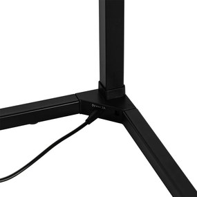 Vloerlamp zwart incl. LED met RGB en afstandsbediening - Carla