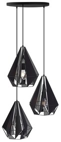 Industriële hanglamp zwart met mesh 3-lichts - Carcass