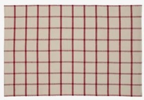 Oriska Katoenen Placemat Beige Tapioca - Wijnrood - Sklum