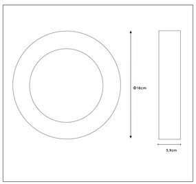 Lucide Brice ronde plafondlamp 18cm 11W zwart