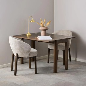 Luxe Eetkamerstoel Beige Met Hout