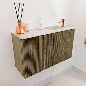 Mondiaz Joya DLux 70cm toiletmeubel dusk met wastafel faye rechts 1 kraangat meli