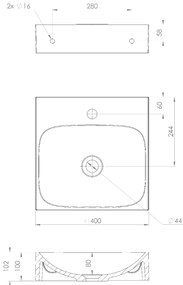 Sapho Emona Compact wastafelmeubel 55cm eiken met witte wastafel