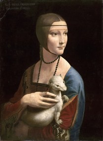 Vinci, Leonardo da - Kunstreproductie The Lady with the Ermine (Cecilia Gallerani), c.1490, (30 x 40 cm)