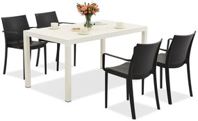 King/Victoria tuinset wit en antraciet voor 4 personen Bica