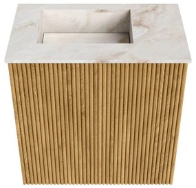 Mondiaz Joya DLux 40cm toiletmeubel oak met wastafel faye links 1 kraangat frappe