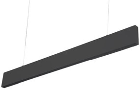 LED Linear Hangarmatuur, 20W, 90cm, Mat Zwart, Warm Wit