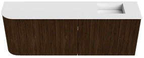 Mondiaz Joya 110cm toiletmeubel ronding links walnut met wastafel faye rechts 1 kraangat talc