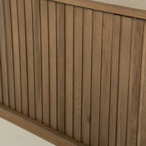 Eleonora Milo Eiken Tv-meubel Met Schuifdeuren 240 Cm Bruin - 240x42x43cm.