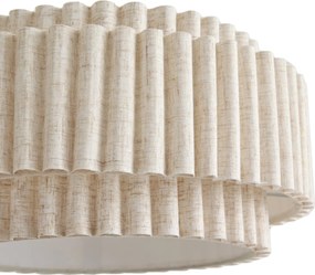 Japandi lampenkap van beige linnen 35/35/18 - Scalloped