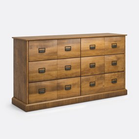 Ladekast, massief dennenhout, 6 lades, Lindley