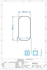 Gliss Design Notus toilet spiegel met LED-verlichting 50x100cm