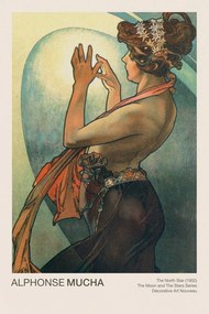 Kunstdruk The North Star (Celestial Art Nouveau / Beautiful Female Portrait) - Alphonse / Alfons Mucha, (26.7 x 40 cm)