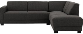 Goossens  My Style antraciet, stof, 2,5-zits, stijlvol landelijk met chaise longue rechts