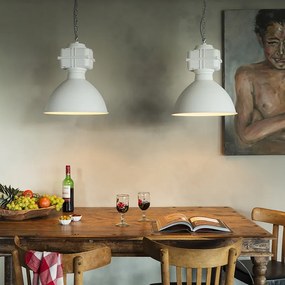 Industriële hanglamp klein mat wit - Sicko