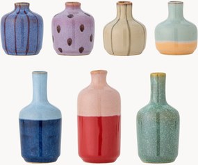 Handbeschilderde vazenset Maien van steengoed, H 14 cm, 7-delig