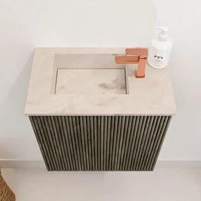 Mondiaz Joya DLux 40cm toiletmeubel shadow met wastafel faye links 1 kraangat frappe