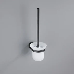 Fortifura Calvi Toiletborstelhouder - rond - Mat Zwart SW639936