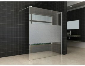 Wiesbaden Comfort inloopdouche 1600 x 2000 x 8 mm nano helder glas met melkglas middenband/chroom 20.3954