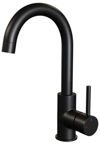 Brauer Black Edition ColdStart wastafelkraan hoog met draaibare ronde uitloop model A zwart mat