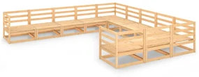 vidaXL 11-delige Loungeset massief grenenhout