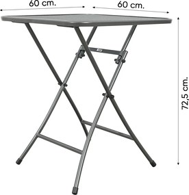 Balero inklapbare balkonset 3-delig strekmetaal 60x60 cm. - Antraciet