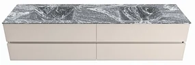 Mondiaz Vica DLux badmeubel 200cm linen 4 lades met wastafel lava dubbel zonder kraangat