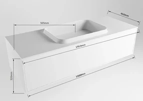 Mondiaz Erin 100cm badmeubel Underlayment met 1 lade en witte wastafel midden zonder kraangaten