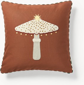 Geborduurde kerstkussenhoes Porcini