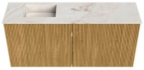 Mondiaz Joya DLux 90cm toiletmeubel oak met wastafel faye links zonder kraangat frappe