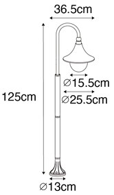 Smart buiten lantaarn zwart 125 cm IP44 incl. Wifi A60 - Daphne Klassiek / Antiek E27 IP44 Buitenverlichting