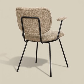 Moderne Eetkamerstoel Met Armleuningen Beige