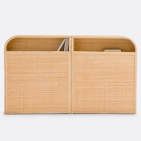 Hoofdbord in rotan met opberging, Ladara