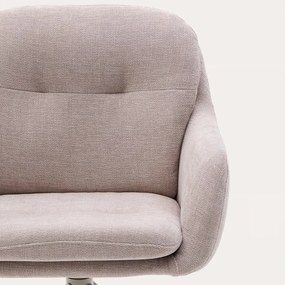 Kave Home Lexa Draaibare Eetkamerstoel Beige Chenille