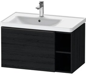 Duravit D-Neo badkamermeubelset78.4x44x45.2cm 1 lade met softclose Eiken (zwart) Mat incl. wastafek 1 kraangat rechthoek keramiek wit SW641116 SW640624